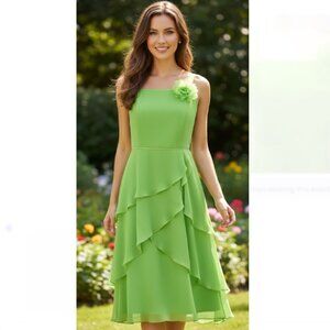 Spenser Jeremy Dress Vintage Silk Kelly Green Lined Side Zip Size 6